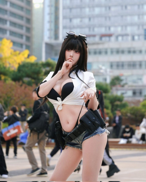 송주아 블랙 브라 끈팬티